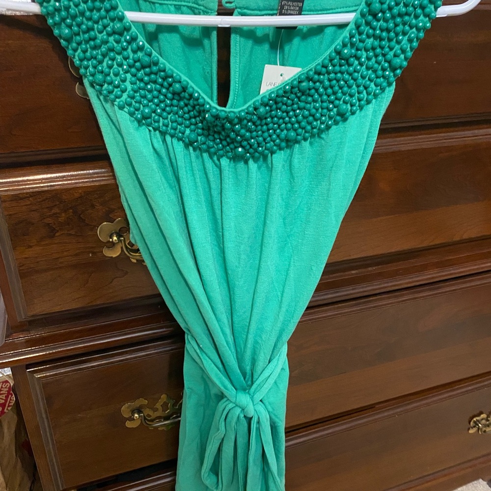 Lane Bryant beautiful green beaded top